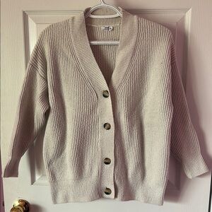 Ardene Cream Ribbed Knit Cardigan